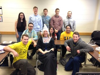 the group :') (No, my professor doesn't normally dress like that. It was a joke for the last day.)