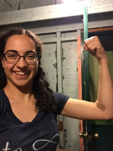 Show off my muscles (just pretend, okay) and blood draw band-aid