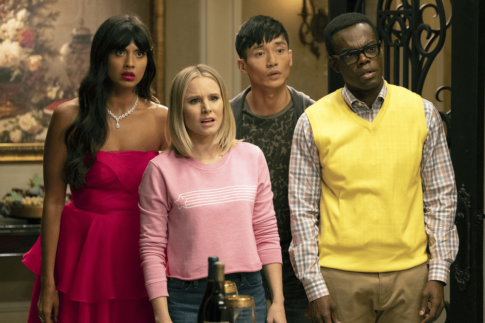 Image shows the main characters of The Good Place show